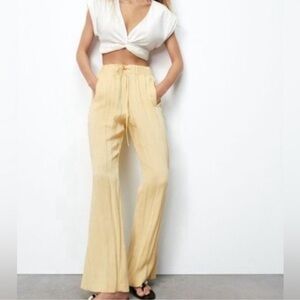 Zara Butter Yellow Wide Leg pant s XL